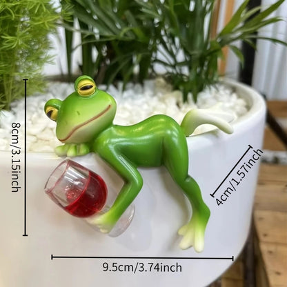 🔥Last Day Sale 50% OFF 🐸🍷 Frog Flower Pot Hanger Ornament