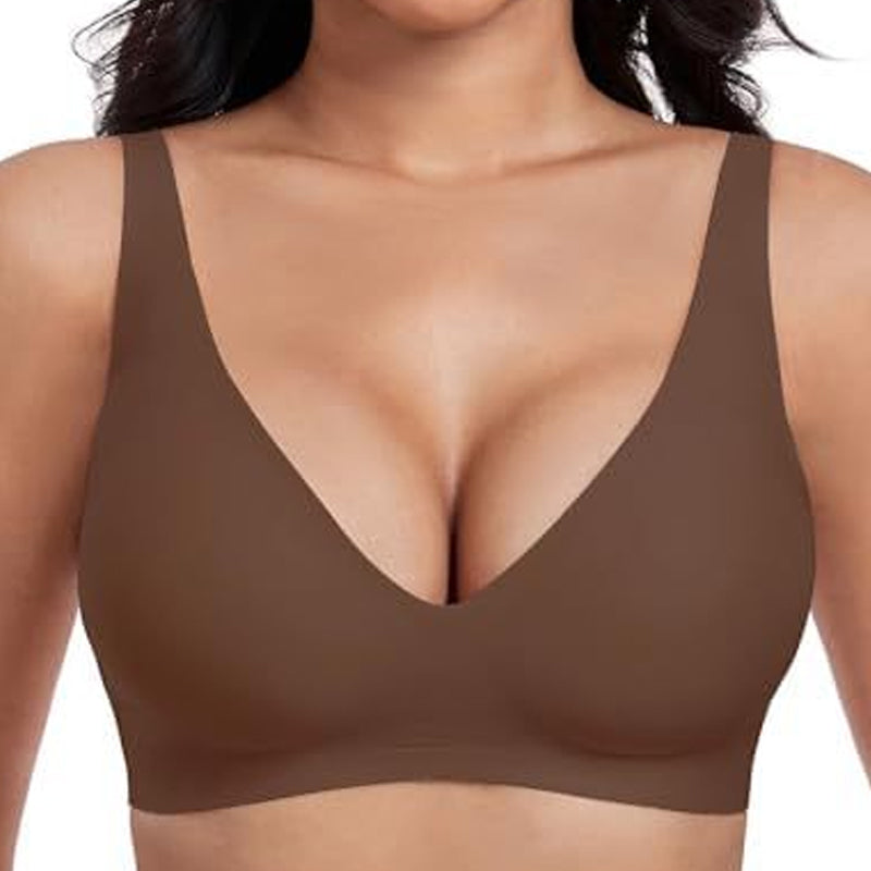 Conjunto de 2 Piezas 💕 Sujetadores inalámbricos para mujer, cómodos, tipo bralette push-up, sin costuras, escote en V profundo, ideales para el uso diario