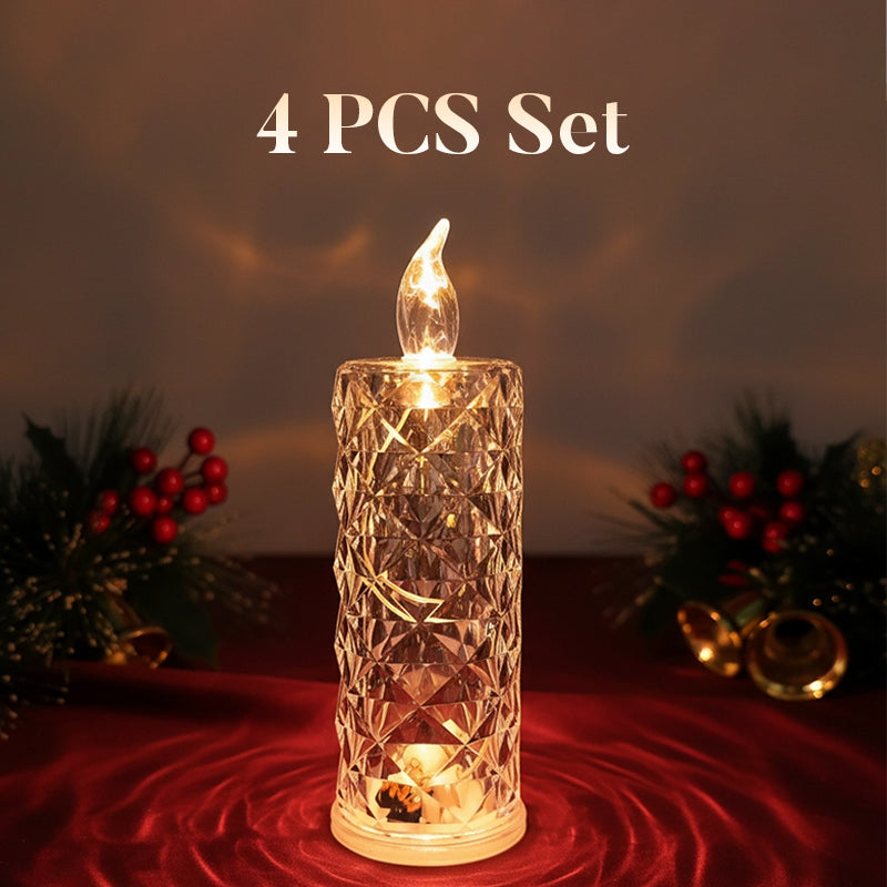 🎅Xmas Sales - 50% OFF🎄Set of 4 LED Crystal Candle Lights- Romantic Tabletop Night Lights