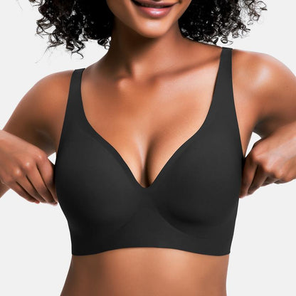 Conjunto de 2 Piezas 💕 Sujetadores inalámbricos para mujer, cómodos, tipo bralette push-up, sin costuras, escote en V profundo, ideales para el uso diario