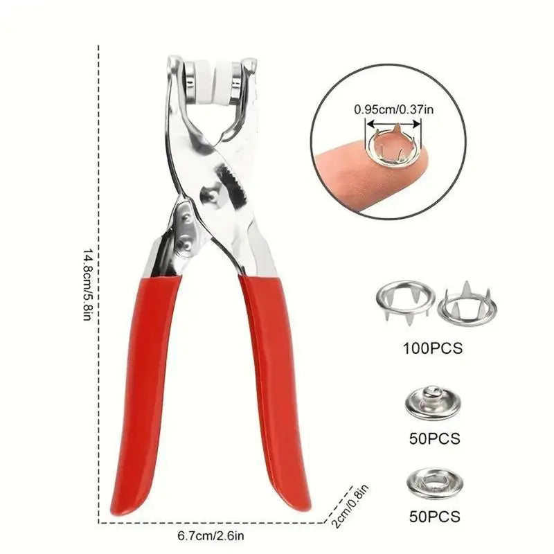 100pcs Invisible Colored Metal Buckle & 1 Count Manual Pressure Pliers
