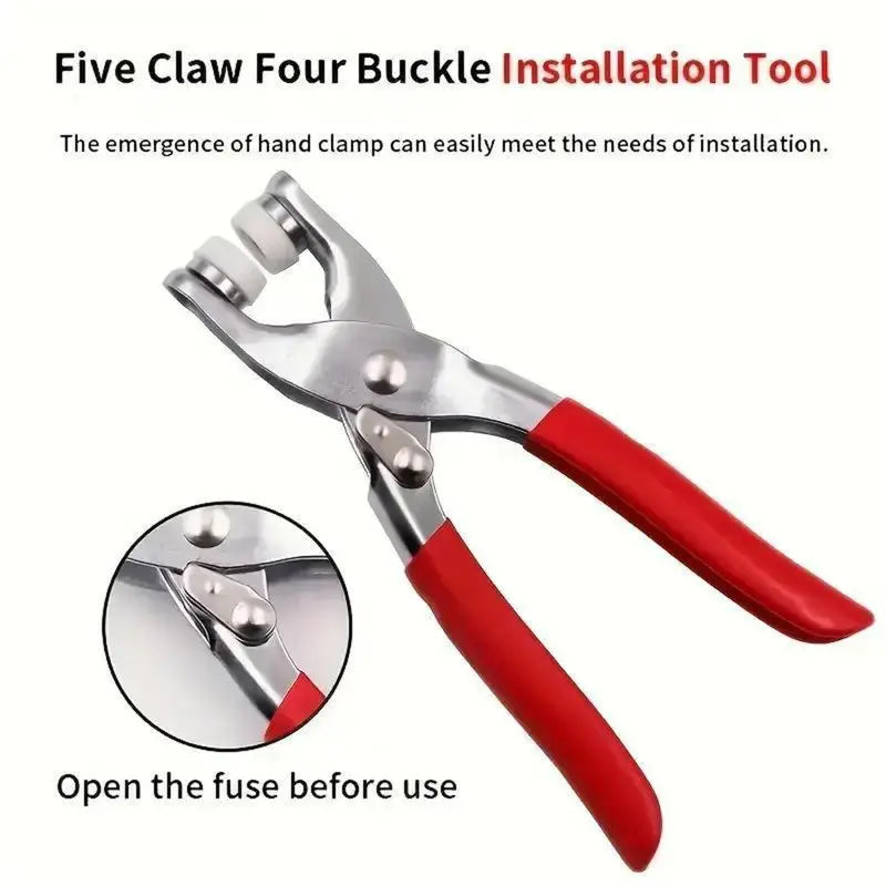 100pcs Invisible Colored Metal Buckle & 1 Count Manual Pressure Pliers