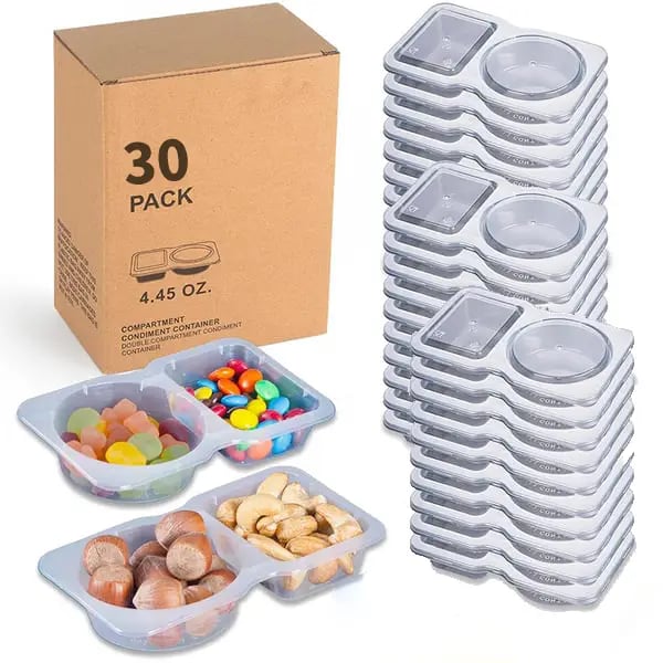 🔥LAST DAY PROMOTION - 50%OFF🔥Double Compartment Snack Containers With Lids