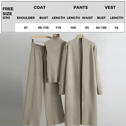 🔥Limited Time 50% OFF🔥3-Piece Set - Autumn Sleeveless Vest & Cardigan & Trousers