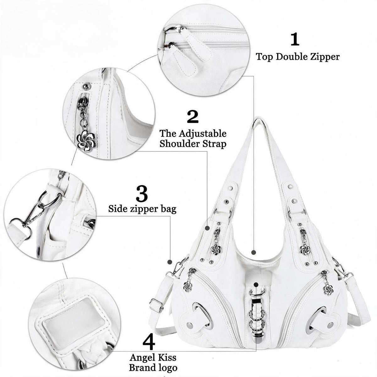 Vintage Studded Hobo Bag