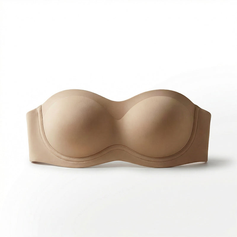 💞Womens Strapless Bras Push Up Bandeau Bra Non Slip Wireless Supportive Padded Bras Seamless Comfortable Tube Jelly Bra
