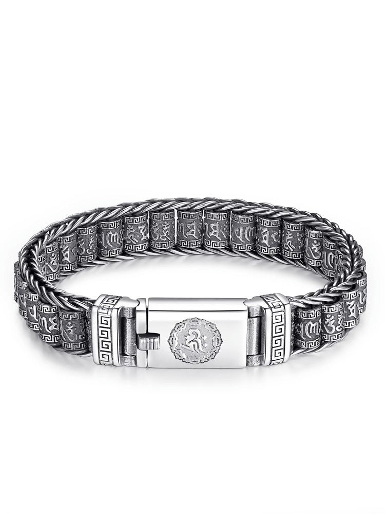 📿 Six Character Truth Prayer Wheel Bracelet – Lucky Prayer Wheel Design, Smooth Polished Surface, Lightweight Comfortable & Blessing Jewelry ✨