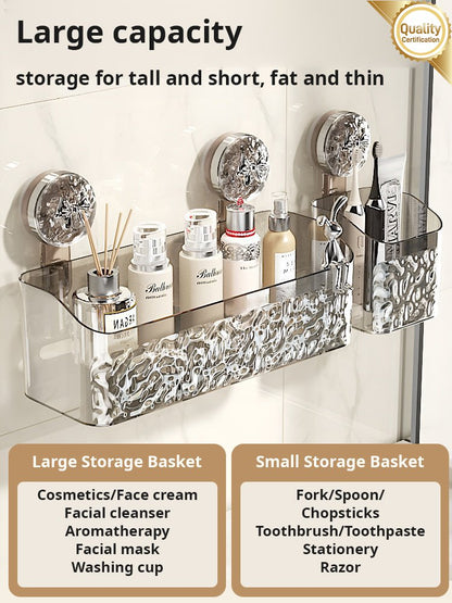 🔥Limited Time 50% OFF🔥Light Luxury Style Glacier Pattern Suction Cup Shelf