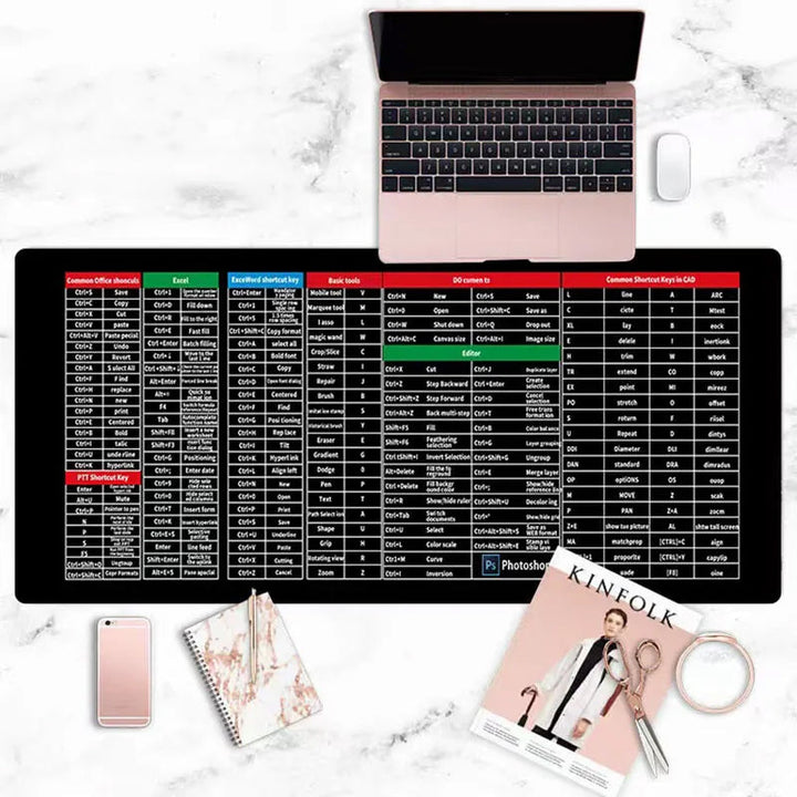 🎅Xmas Sales - 50% OFF🎄🎄Quick Key Super Large Anti-slip Keyboard Pad - with Office Software Shortcuts Pattern zanzzea