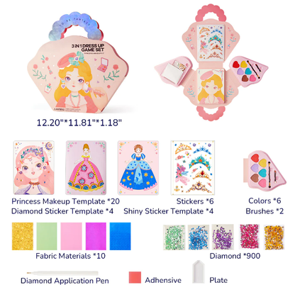 🎅Early Xmas Sales - 50% OFF🎄Fantasy 3-in-1 Princess Dress Up & Make Up Game Set💝