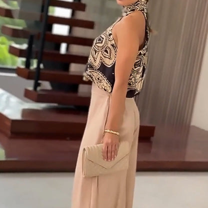 🔥Limited time 50% off🔥Women’s Two-Piece Outfits One Shoulder Top & Wide Leg Pants