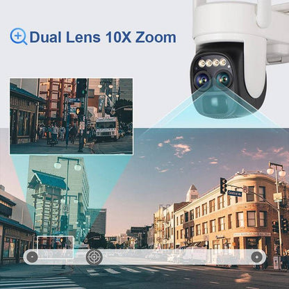🔥HOT SALE🔥10X Zoom Dual Lens Remote Night Vision Solar Surveillance Camera