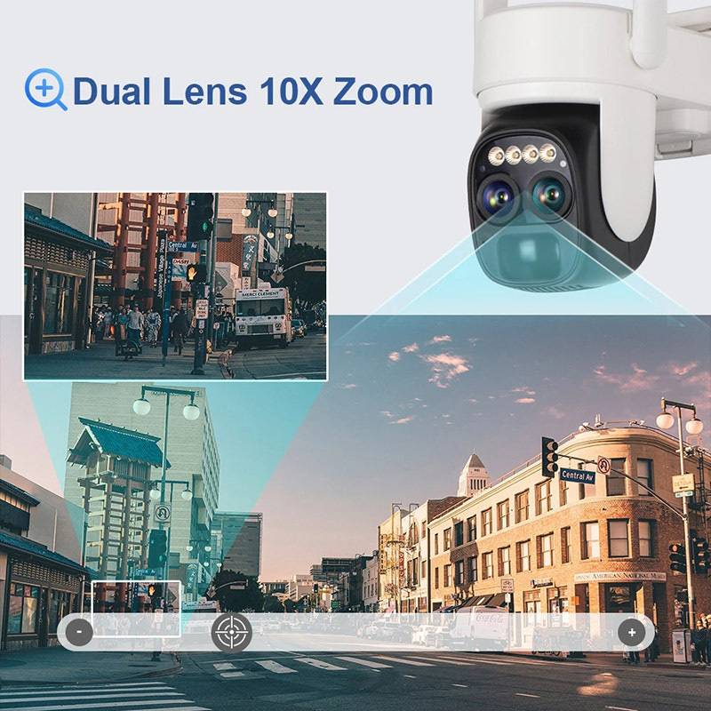 🔥HOT SALE🔥10X Zoom Dual Lens Remote Night Vision Solar Surveillance Camera