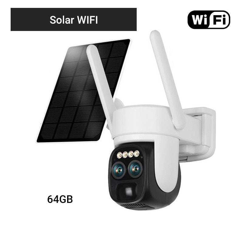 🔥HOT SALE🔥10X Zoom Dual Lens Remote Night Vision Solar Surveillance Camera