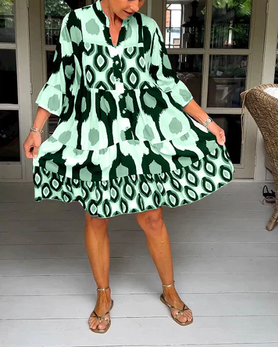 🔥HOT SALE🔥Spotted Print Pleated Dress