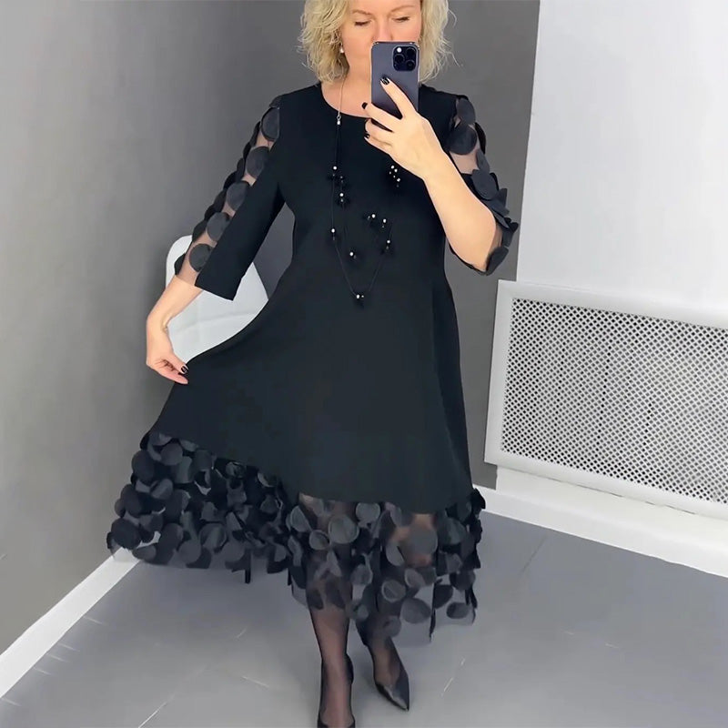 🌷Limited Time 50% OFF💞Plus Size Flared Dress with Dots Decor zanzzea