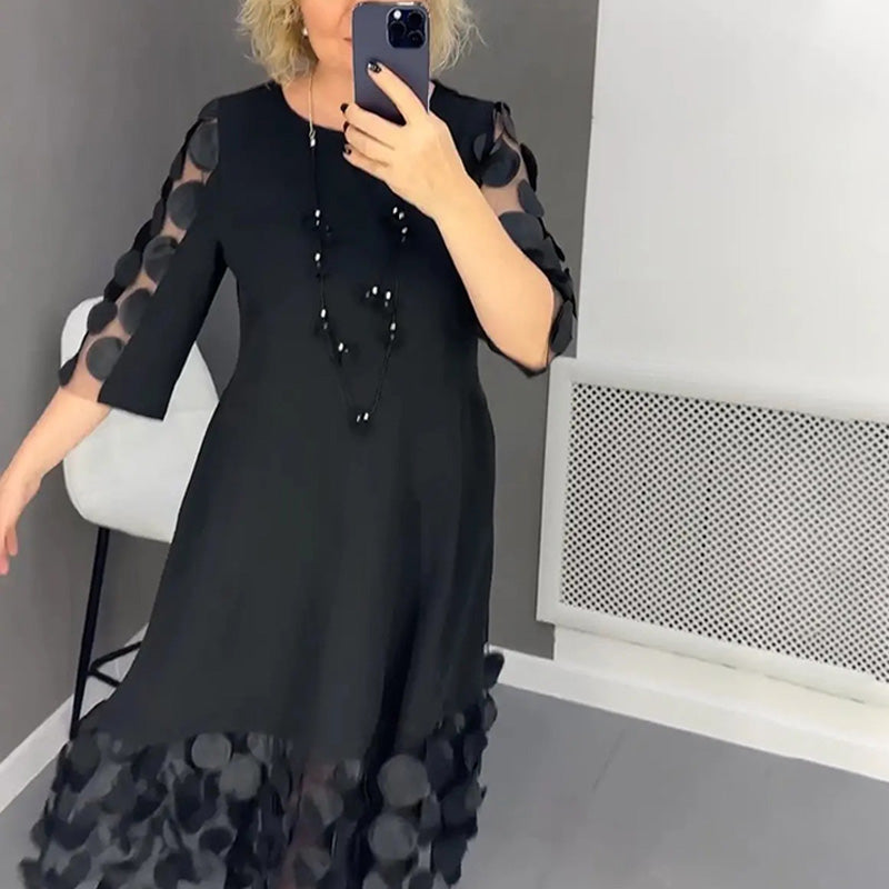 🌷Limited Time 50% OFF💞Plus Size Flared Dress with Dots Decor zanzzea