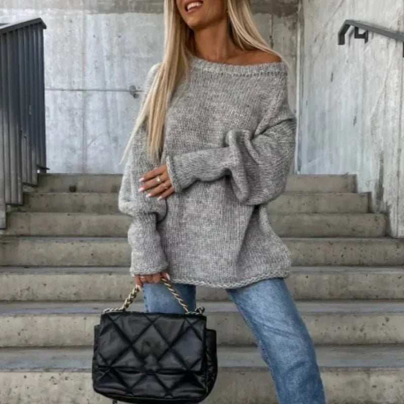 🔥Limited Time 50% OFF🔥Women's Solid Knitted Round Neck Sweater