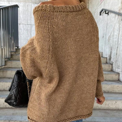 🔥Limited Time 50% OFF🔥Women's Solid Knitted Round Neck Sweater