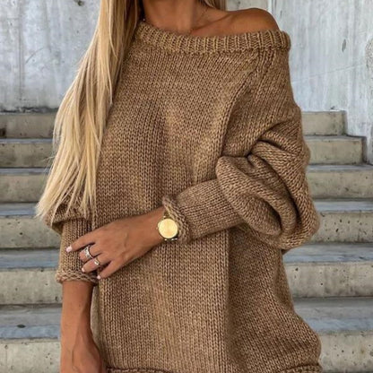 🔥Limited Time 50% OFF🔥Women's Solid Knitted Round Neck Sweater
