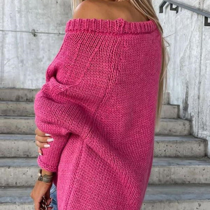 🔥Limited Time 50% OFF🔥Women's Solid Knitted Round Neck Sweater