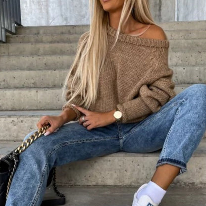 🔥Limited Time 50% OFF🔥Women's Solid Knitted Round Neck Sweater