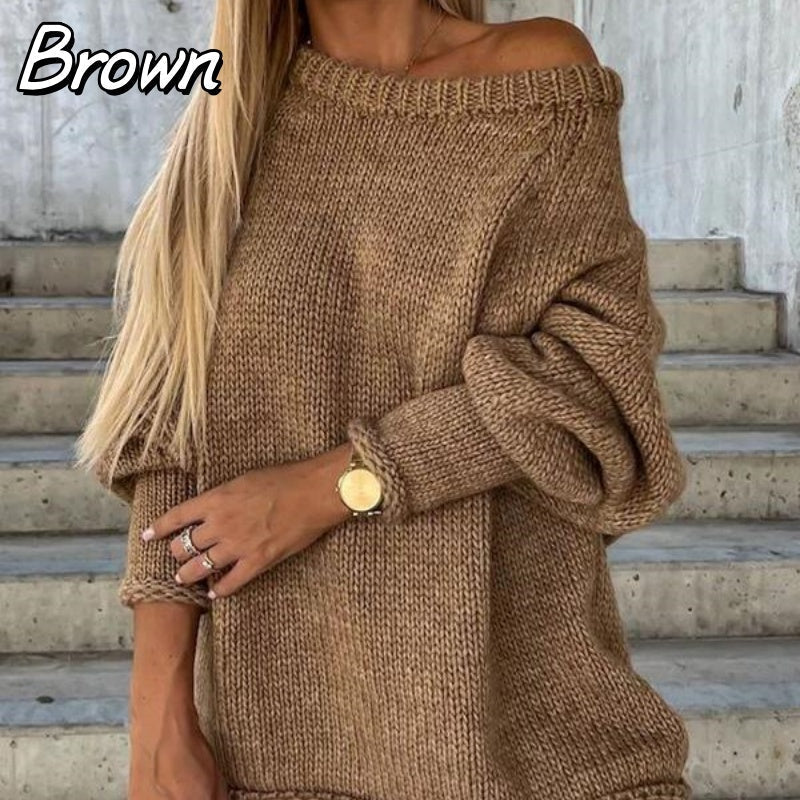 🔥Limited Time 50% OFF🔥Women's Solid Knitted Round Neck Sweater