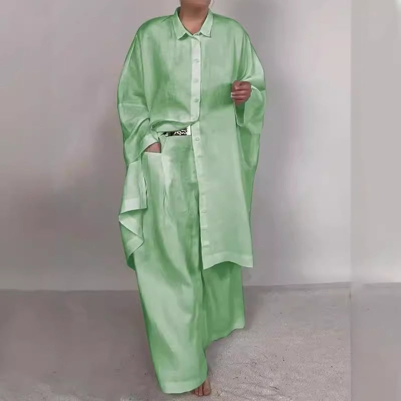 🔥Autumn Sale 49% OFF🔥Shirt and Wide Leg Pants 2-Piece Set