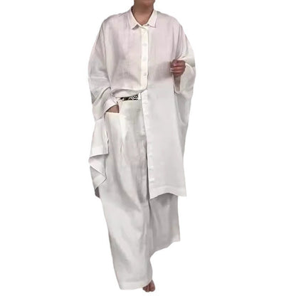 🔥Autumn Sale 49% OFF🔥Shirt and Wide Leg Pants 2-Piece Set