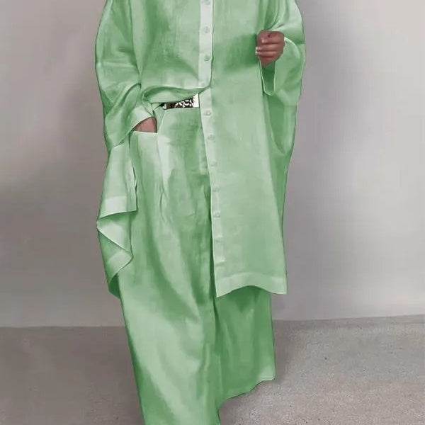 🔥Autumn Sale 49% OFF🔥Shirt and Wide Leg Pants 2-Piece Set