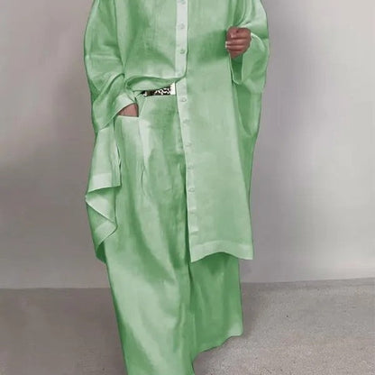 🔥Autumn Sale 49% OFF🔥Shirt and Wide Leg Pants 2-Piece Set