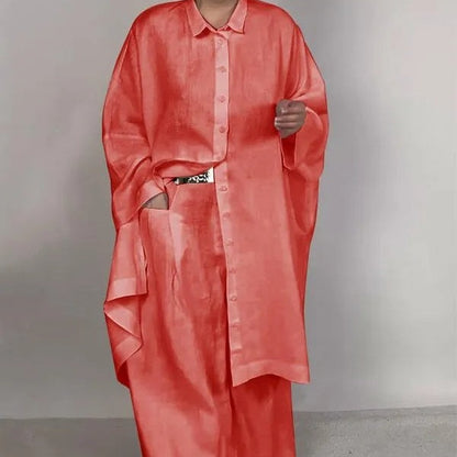 🔥Autumn Sale 49% OFF🔥Shirt and Wide Leg Pants 2-Piece Set