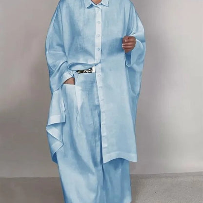 🔥Autumn Sale 49% OFF🔥Shirt and Wide Leg Pants 2-Piece Set