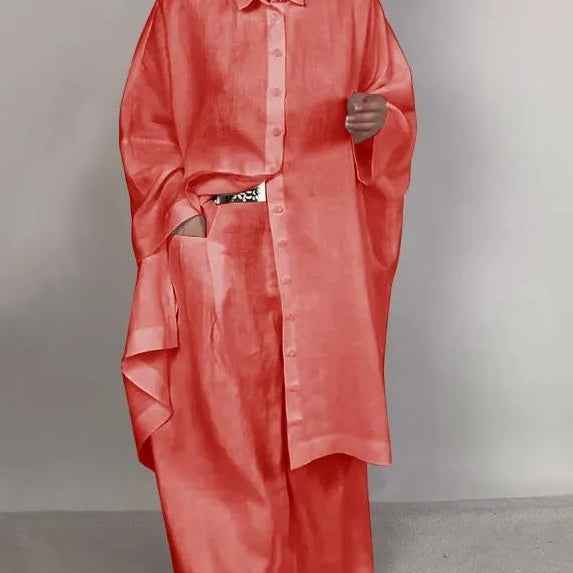 🔥Autumn Sale 49% OFF🔥Shirt and Wide Leg Pants 2-Piece Set