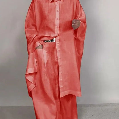 🔥Autumn Sale 49% OFF🔥Shirt and Wide Leg Pants 2-Piece Set