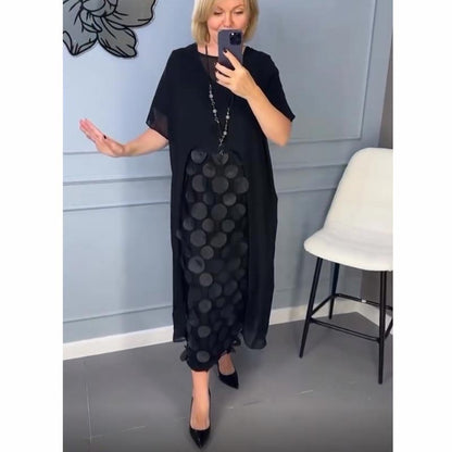 🌷Hot sale 50% off🌷Women’s Elegant V-neck Black Dress with Irregular Outwear 2-piece Set
