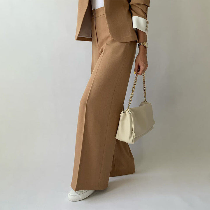 💕Women's 2 Piece Set: Elegant Stand Collar Jacket and Pants