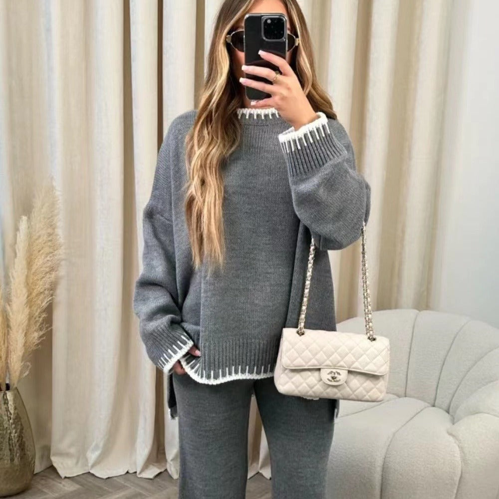 🔥Limited Time 50% Off 🔥Solid Color Casual Knitted Two-piece Set