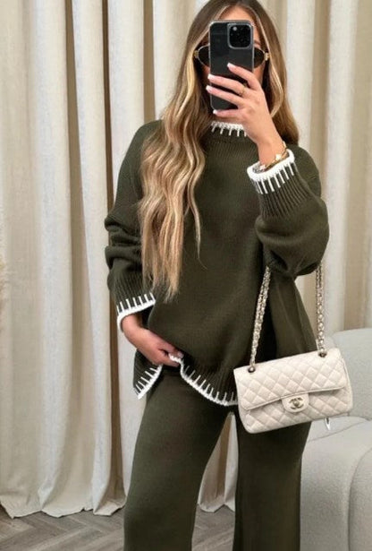 🔥Limited Time 50% Off 🔥Solid Color Casual Knitted Two-piece Set