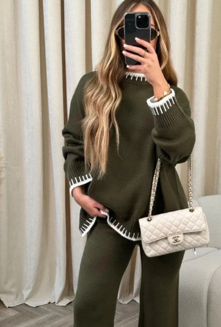 🔥Limited Time 50% Off 🔥Solid Color Casual Knitted Two-piece Set