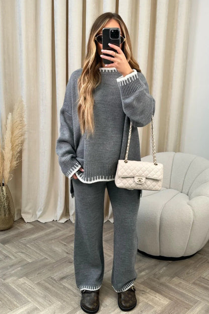 🔥Limited Time 50% Off 🔥Solid Color Casual Knitted Two-piece Set