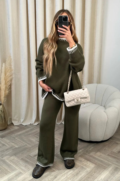 🔥Limited Time 50% Off 🔥Solid Color Casual Knitted Two-piece Set