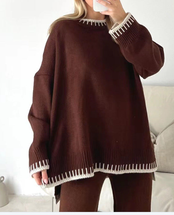 🔥Limited Time 50% Off 🔥Solid Color Casual Knitted Two-piece Set