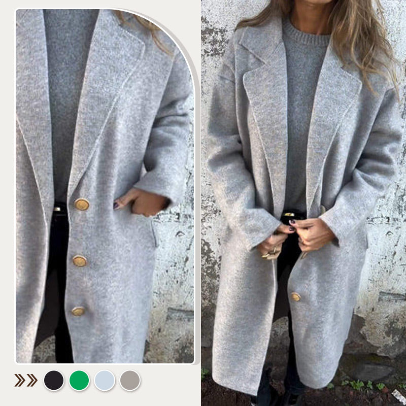 🌷Women's Long-sleeve Tweed Lapel Coat