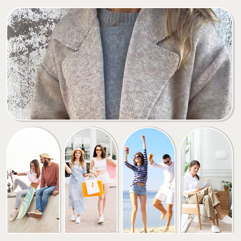🌷Women's Long-sleeve Tweed Lapel Coat