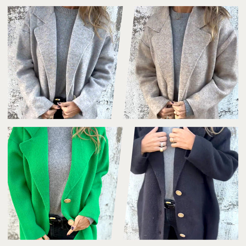 🌷Women's Long-sleeve Tweed Lapel Coat