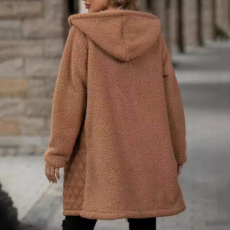 🔥🖤Early Black Friday Sale:50% OFF🔥Women's Cozy Quilted Sherpa Coat with Hood