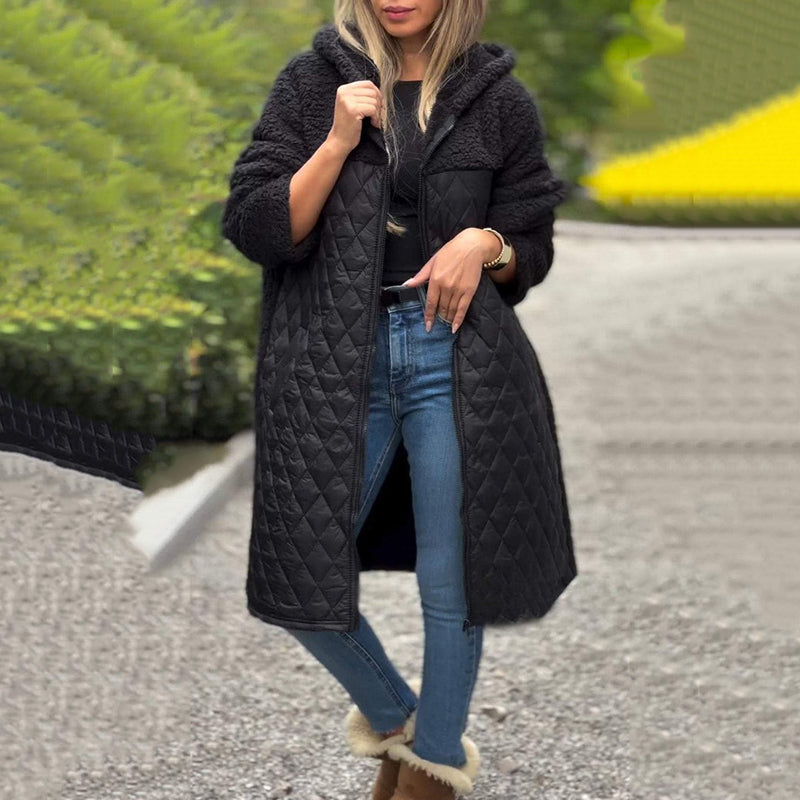 🔥🖤Early Black Friday Sale:50% OFF🔥Women's Cozy Quilted Sherpa Coat with Hood