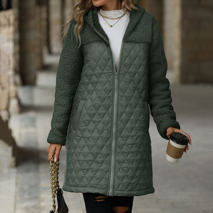🔥🖤Early Black Friday Sale:50% OFF🔥Women's Cozy Quilted Sherpa Coat with Hood