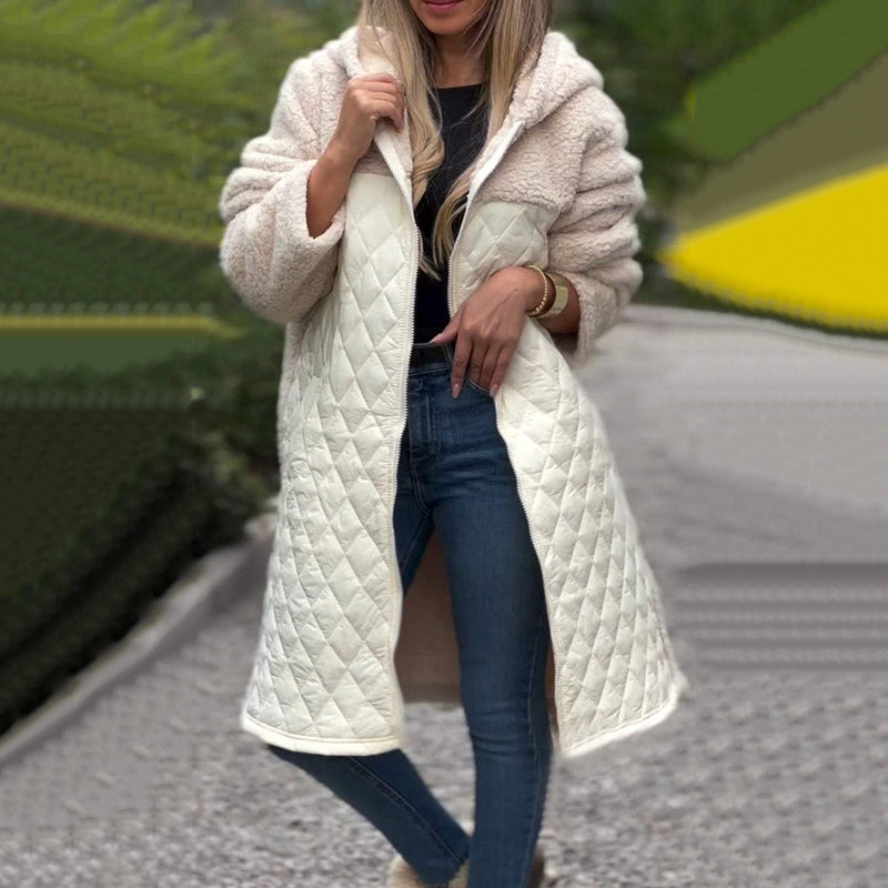 🔥🖤Early Black Friday Sale:50% OFF🔥Women's Cozy Quilted Sherpa Coat with Hood